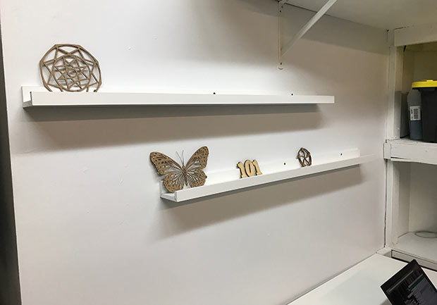new wall shelves in laser