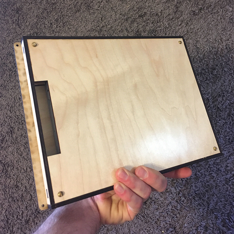 laser cut wood surface tablet case back